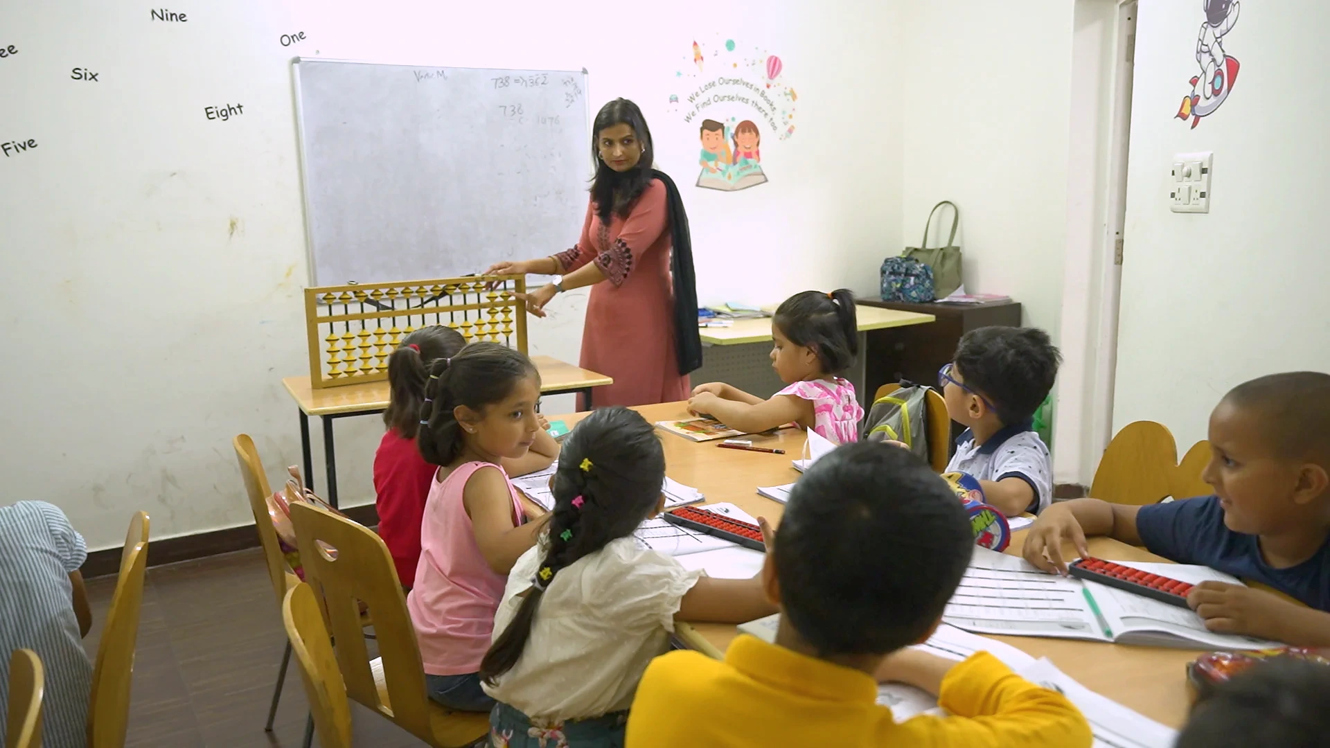 Abacus class at B.P. Jain Skill Development Center