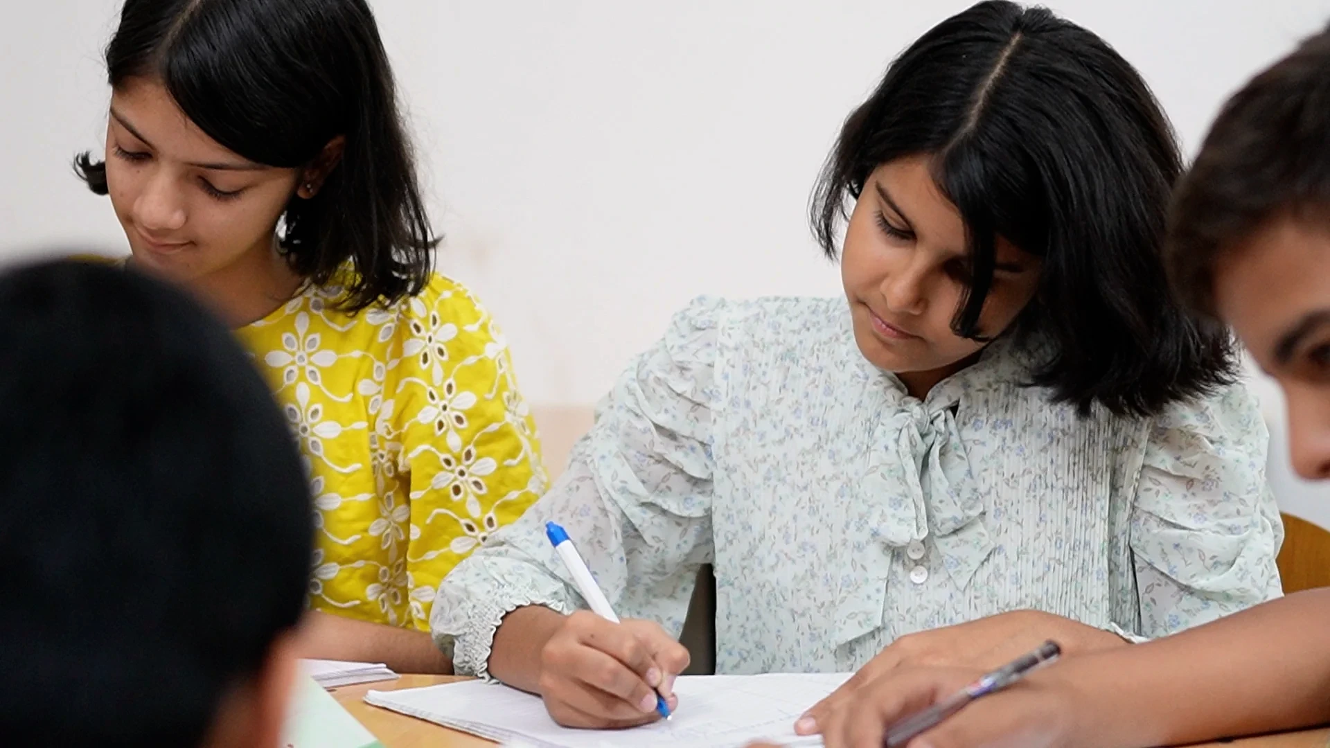 Calligraphy class at B.P. Jain Skill Development Center